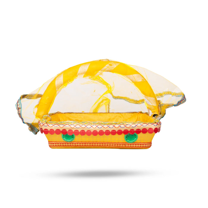 Buy Laddu Gopal Basket with Handle . x Kanha Ji Ki Tokri with Cover Carry Basket for Laddu Gopal online at Giri ISKCON collection