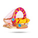 Laddu Gopal Basket with Handle - 7.5 x 6 Inches | Kanha Ji Ki Tokri with Cover/ Carry Basket for Laddu Gopal - Deity Accessories