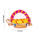 Laddu Gopal Basket with Handle - 7.5 x 6 Inches | Kanha Ji Ki Tokri with Cover/ Carry Basket for Laddu Gopal - Deity Accessories