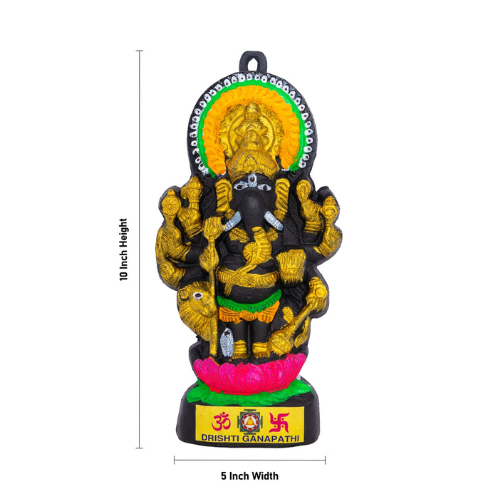Subhadrishti Ganesha Wall Hanging - 10 x 5 Inches | Plastic Ganpati Idol/ Vinayagar Hanger For Wall Decor