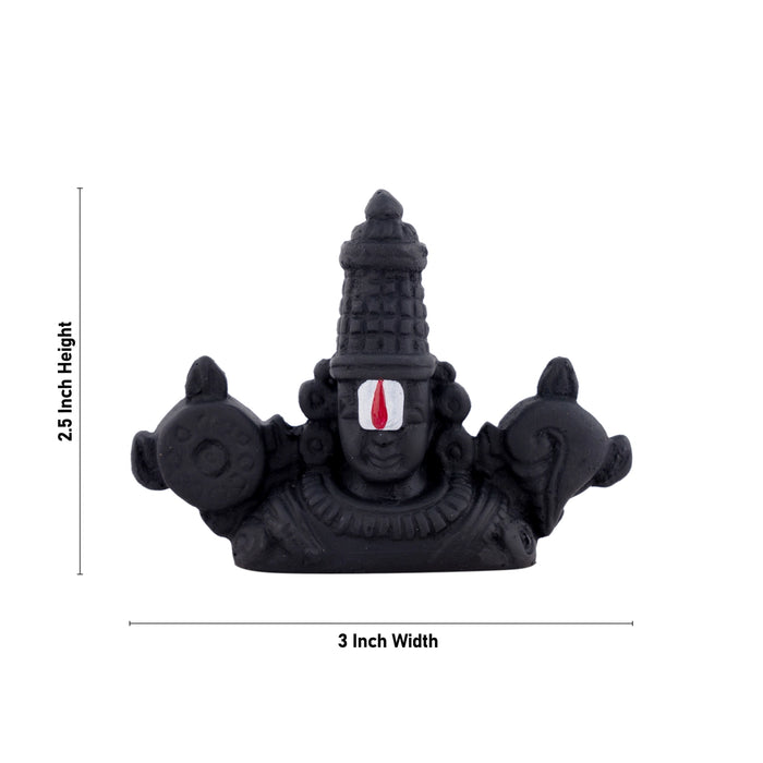 Balaji Murti - 2.5 x 3 Inches | Resin&Black Colour Perumal Statue/ Double Side Venkateswara Swamy Idol for Car - Car Stand & Car Accessories
