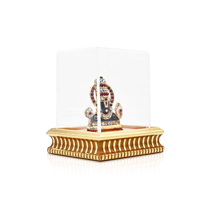Balaji Murti - 3.5 x 2.75 Inches | Lucky Perumal Statue/ Multicolour Stone Balaji Idol With Dhoom for Table Top - Table Stand Accessories