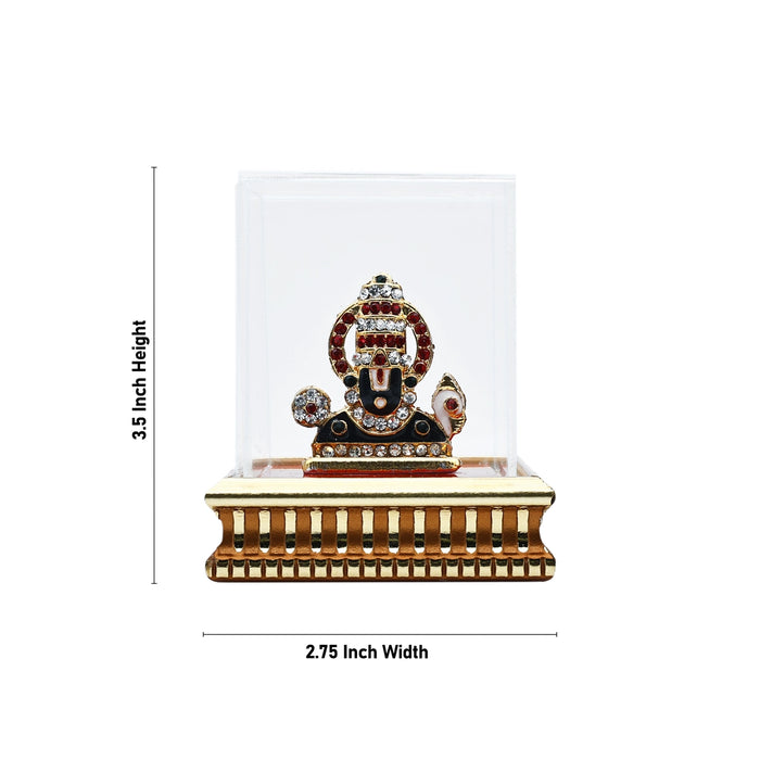 Balaji Murti - 3.5 x 2.75 Inches | Lucky Perumal Statue/ Multicolour Stone Balaji Idol With Dhoom for Table Top - Table Stand Accessories
