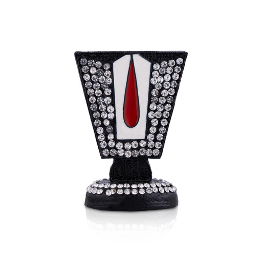 Vishnu Tilak With Base - 2 x 1.5 Inches | Enamel & Stone Design Perumal Namam/ Decorative Showpiece for Car - Car Stand & Car Accessories