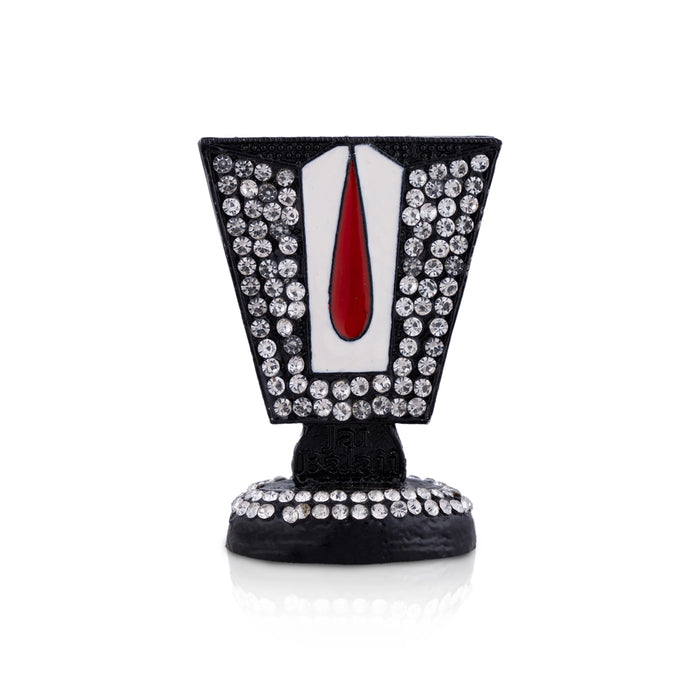 Vishnu Tilak With Base - 2 x 1.5 Inches | Enamel & Stone Design Perumal Namam/ Decorative Showpiece for Car - Car Stand & Car Accessories