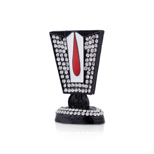 Vishnu Tilak With Base - 2 x 1.5 Inches | Enamel & Stone Design Perumal Namam/ Decorative Showpiece for Car - Car Stand & Car Accessories