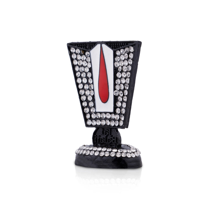 Vishnu Tilak With Base - 2 x 1.5 Inches | Enamel & Stone Design Perumal Namam/ Decorative Showpiece for Car - Car Stand & Car Accessories