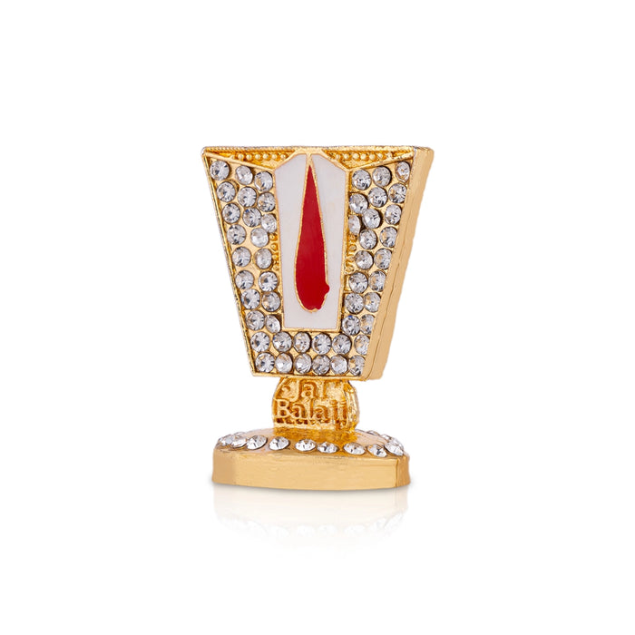 Vishnu Tilak With Base - 1.5 x 1 Inches | Enamel & Stone Design Perumal Namam/ Decorative Showpiece for Car - Car Stand & Car Accessories