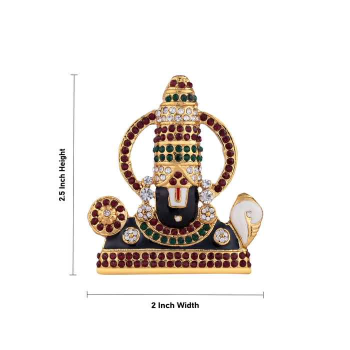 Balaji Murti - 2.5 x 2 Inches | Stone Design Perumal Statue/ Venkateswara Swamy Idol for Car Decor - Car Stand & Car Accessories