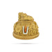 Vishnu Padham With Shankh Chakra Namam Design Base - 1.5 x 1.75 Inches | Resin & Gold Polish Paduka for Pooja - Pooja Box & Paduka