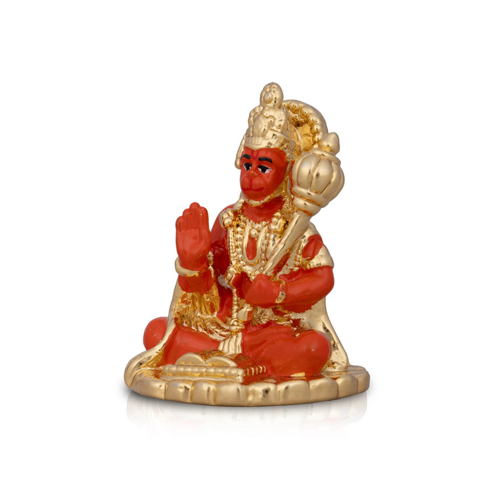 Anjaneya Statue - 2 x 1.5 Inches | Ceramic Sculpture/ Hanuman Statue for Pooja/ 25 Gms Approx