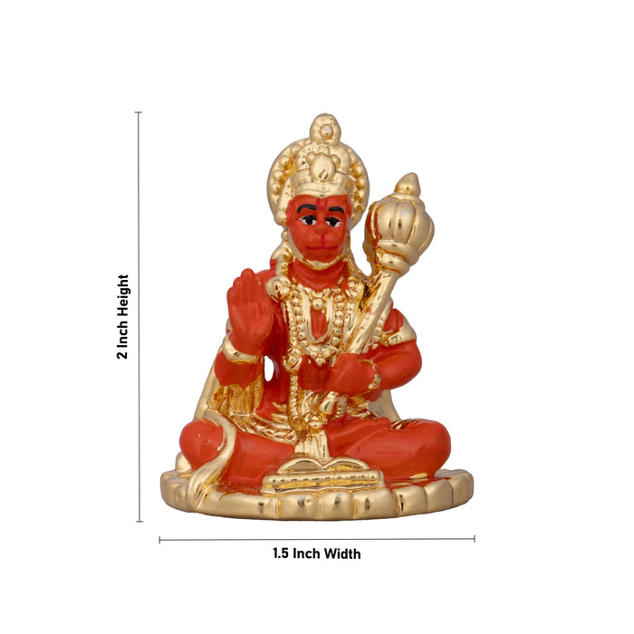 Anjaneya Statue - 2 x 1.5 Inches | Ceramic Sculpture/ Hanuman Statue for Pooja/ 25 Gms Approx