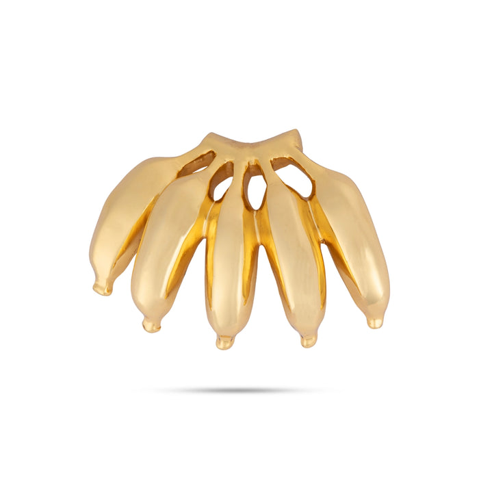 Artificial Banana - 3 x 4 Inches | Metal Gold Polish Artificial Fruit for Home Decor