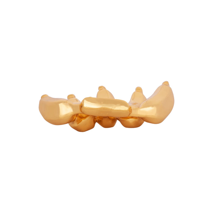 Artificial Banana - 3 x 4 Inches | Metal Gold Polish Artificial Fruit for Home Decor