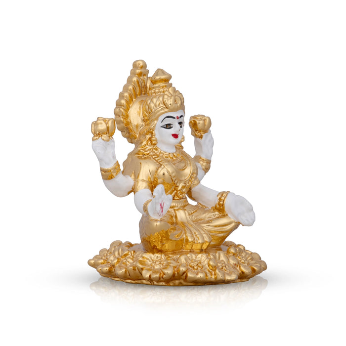 Lakshmi Idol - 3 x 2 Inches | Ceramic Sculpture/ Lakshmi Murti/ Laxmi Murti for Pooja/ 65 Gms Approx