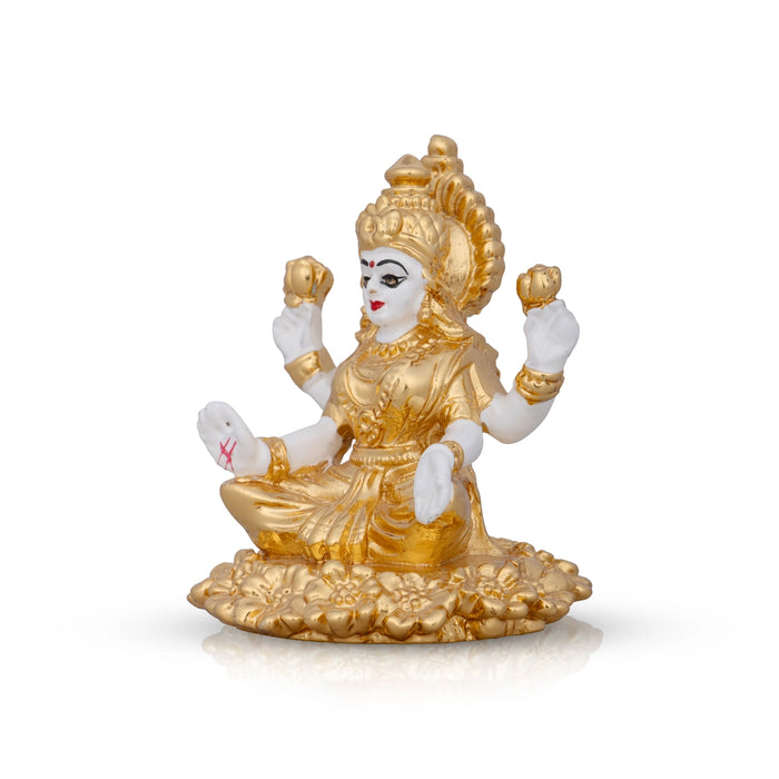 Lakshmi Idol - 3 x 2 Inches | Ceramic Sculpture/ Lakshmi Murti/ Laxmi Murti for Pooja/ 65 Gms Approx