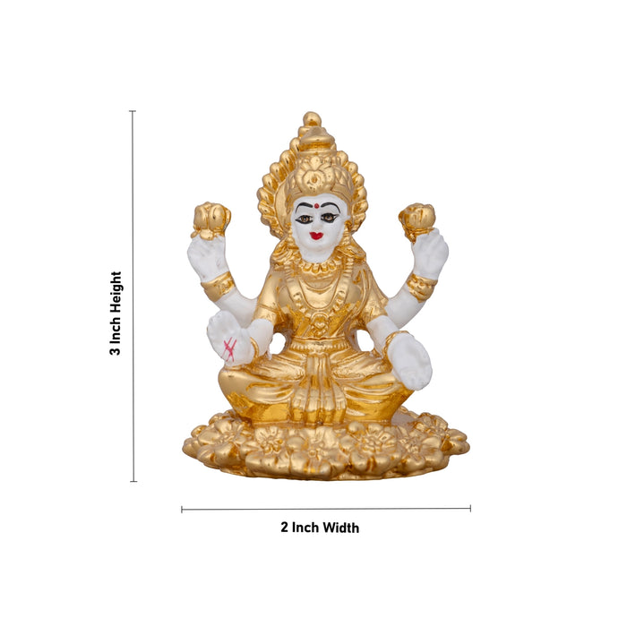 Lakshmi Idol - 3 x 2 Inches | Ceramic Sculpture/ Lakshmi Murti/ Laxmi Murti for Pooja/ 65 Gms Approx