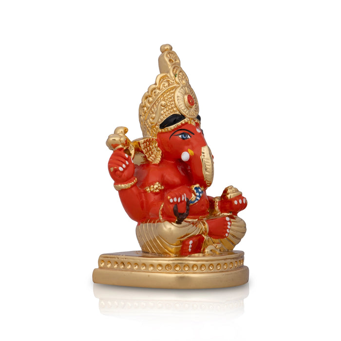 Ganesh Murti - 3 x 2 Inches | Ceramic Sculpture/ Ganpati Murti/ Vinayaka Statue for Pooja/ 75 Gms Approx