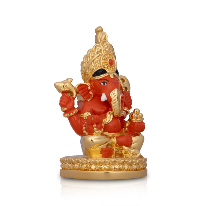 Ganesh Murti - 3 x 2 Inches | Ceramic Sculpture/ Ganpati Murti/ Vinayaka Statue for Pooja/ 75 Gms Approx