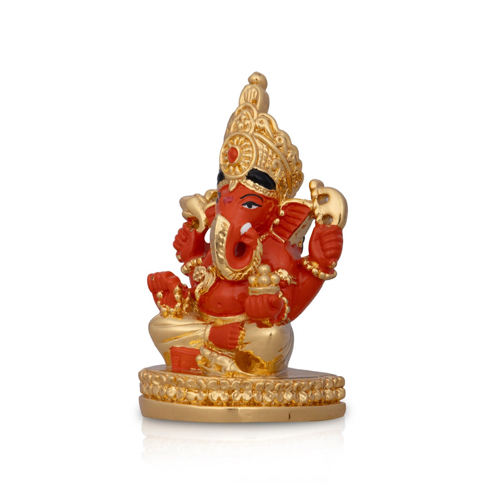 Ganesh Murti - 3 x 2 Inches | Ceramic Sculpture/ Ganpati Murti/ Vinayaka Statue for Pooja/ 75 Gms Approx