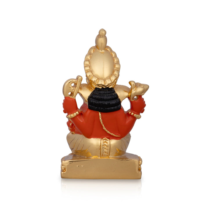 Ganesh Murti - 3 x 2 Inches | Ceramic Sculpture/ Ganpati Murti/ Vinayaka Statue for Pooja/ 75 Gms Approx