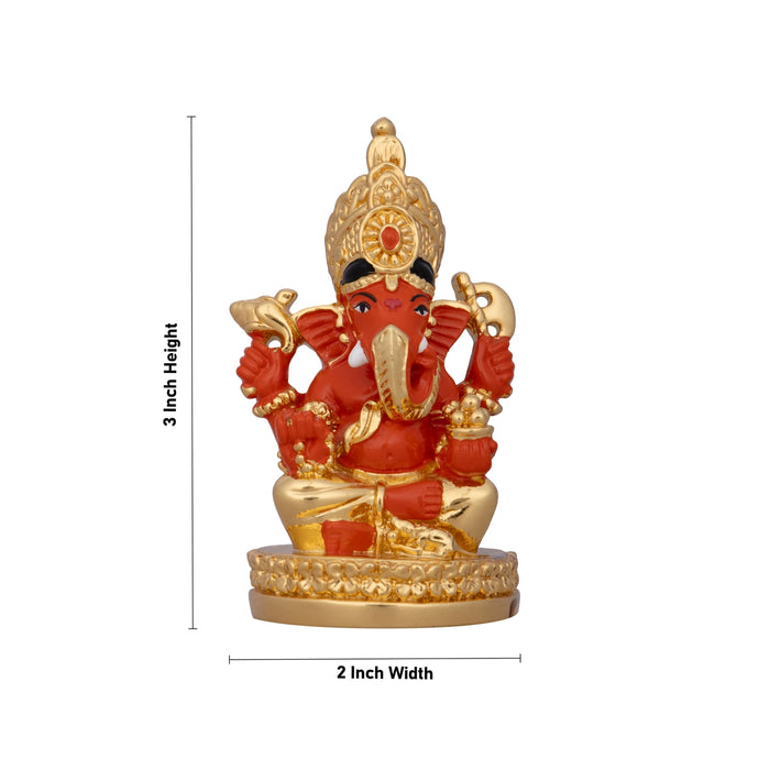 Ganesh Murti - 3 x 2 Inches | Ceramic Sculpture/ Ganpati Murti/ Vinayaka Statue for Pooja/ 75 Gms Approx