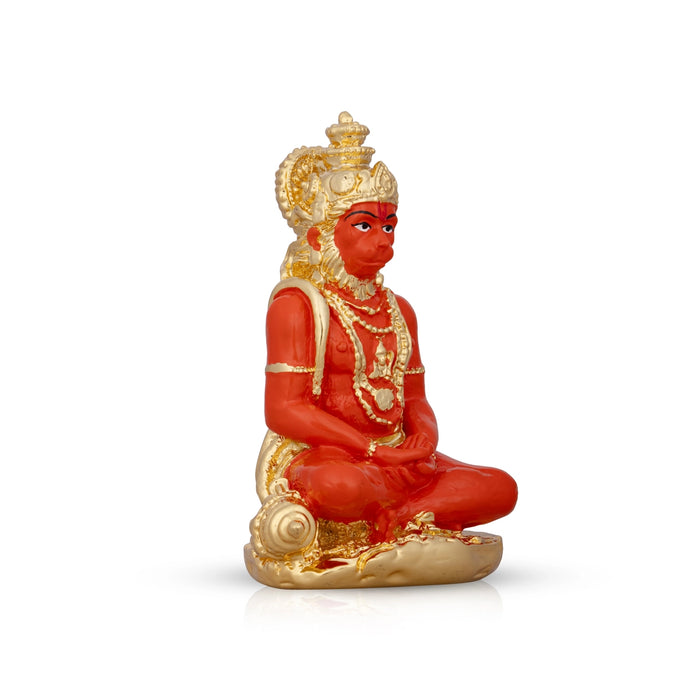 Anjaneya Statue - 5 x 3 Inches | Ceramic Sculpture/ Hanuman Statue for Pooja/ 230 Gms Approx