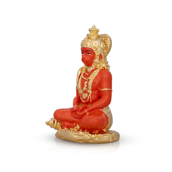 Anjaneya Statue - 5 x 3 Inches | Ceramic Sculpture/ Hanuman Statue for Pooja/ 230 Gms Approx