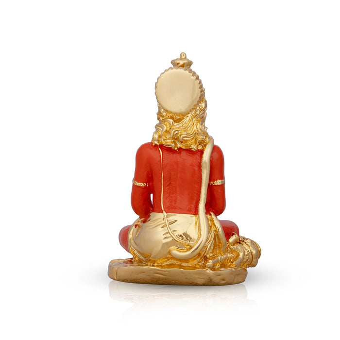 Anjaneya Statue - 5 x 3 Inches | Ceramic Sculpture/ Hanuman Statue for Pooja/ 230 Gms Approx