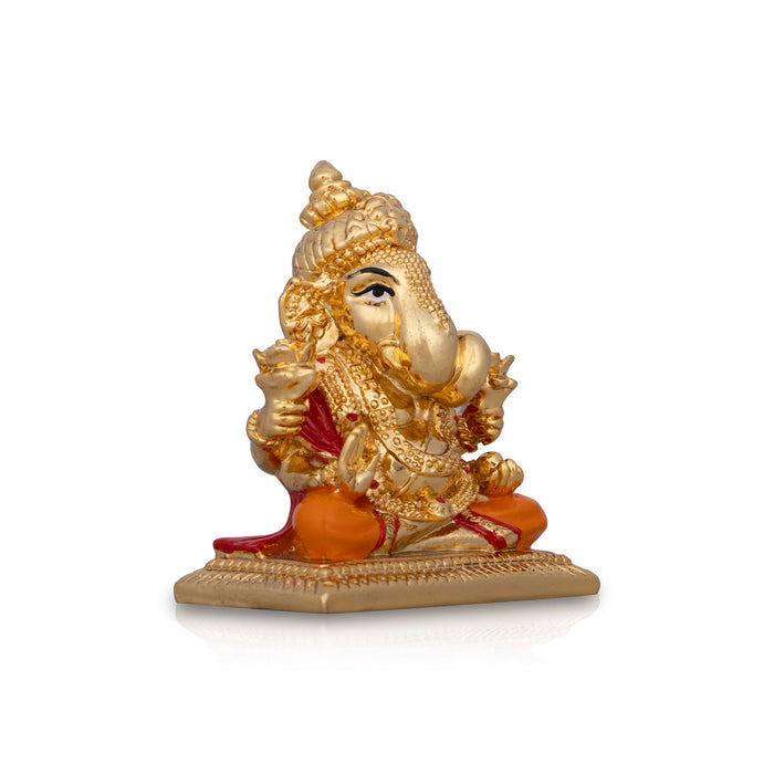 Ganesh Murti - 3 x 2.5 Inches | Ceramic Sculpture/ Ganpati Murti/ Vinayaka Statue for Pooja/ 80 Gms Approx