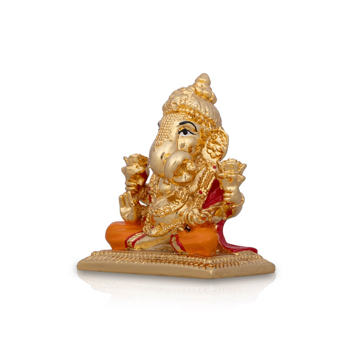 Ganesh Murti - 3 x 2.5 Inches | Ceramic Sculpture/ Ganpati Murti/ Vinayaka Statue for Pooja/ 80 Gms Approx