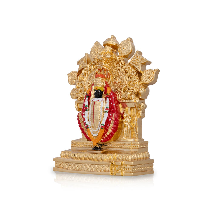 Kolhapur Mahalaxmi Murti - 4.5 x 3.5 Inches | Ceramic Sculpture/ Mahalakshmi Murti for Pooja/ 220 Gms Approx