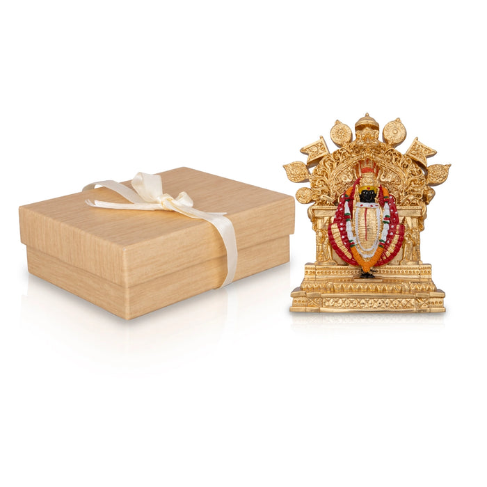 Kolhapur Mahalaxmi Murti - 4.5 x 3.5 Inches | Ceramic Sculpture/ Mahalakshmi Murti for Pooja/ 220 Gms Approx