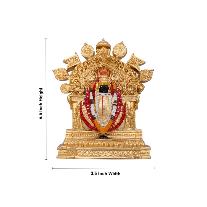 Kolhapur Mahalaxmi Murti - 4.5 x 3.5 Inches | Ceramic Sculpture/ Mahalakshmi Murti for Pooja/ 220 Gms Approx