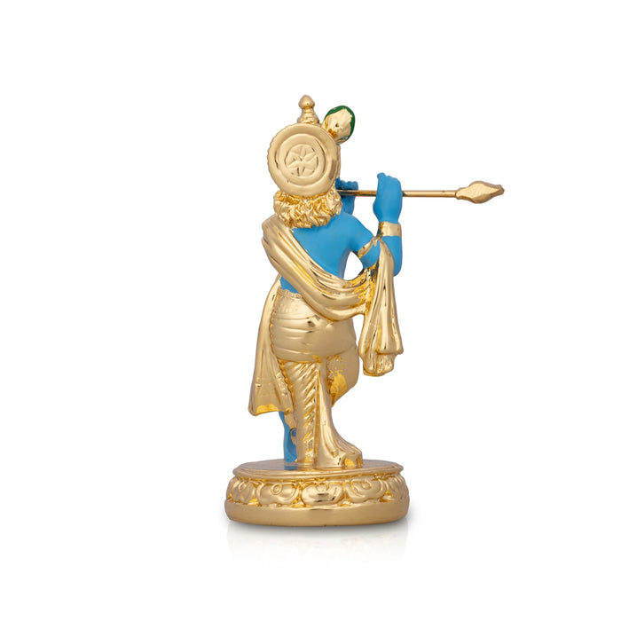 Flute Krishnan Statue - 4.5 x 1.5 Inches | Ceramic Sculpture/ Krishna Flute Statue for Pooja/ 90 Gms Approx