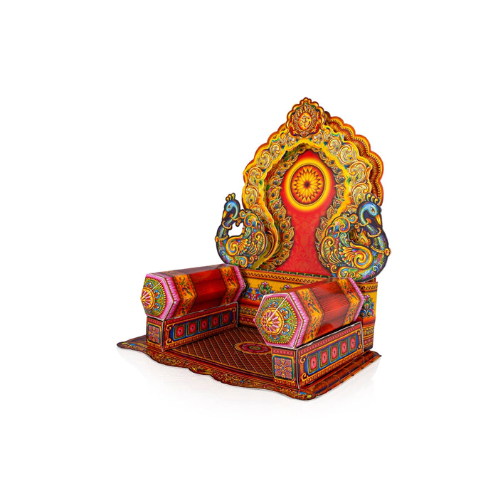 Ganpati Makhar Set - 39 Inches | Pooja Aasan/ Simhasan/ Eco Friendly Sinhasan/ Ganesh Makhar Decoration - Pooja Aasan & Bajot & Pooja Mat