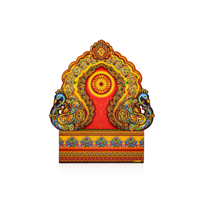 Ganpati Makhar Set - 39 Inches | Pooja Aasan/ Simhasan/ Eco Friendly Sinhasan/ Ganesh Makhar Decoration - Pooja Aasan & Bajot & Pooja Mat