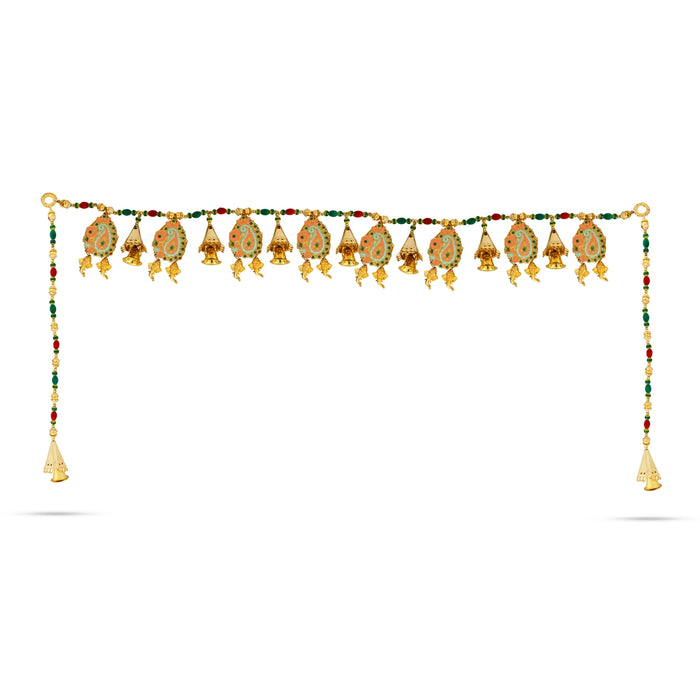 Fancy Toran - 36.5 Inches | Beads With Bell Design Thoran/ Door Hanging Toran for Home Decor - Toran