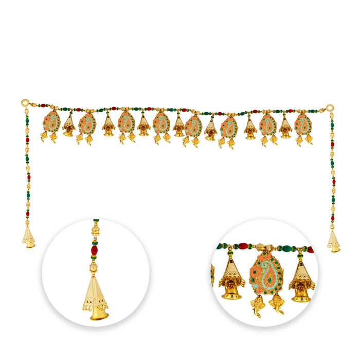 Fancy Toran - 36.5 Inches | Beads With Bell Design Thoran/ Door Hanging Toran for Home Decor - Toran