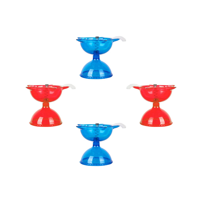 3D Reflection Diya Set - 1.5 x 2 Inches | 4 Pcs/ Plastic Lamp/ 3D Diyas/ Decorative Lamp/ Floating Diya for Home - Decorative Lamp