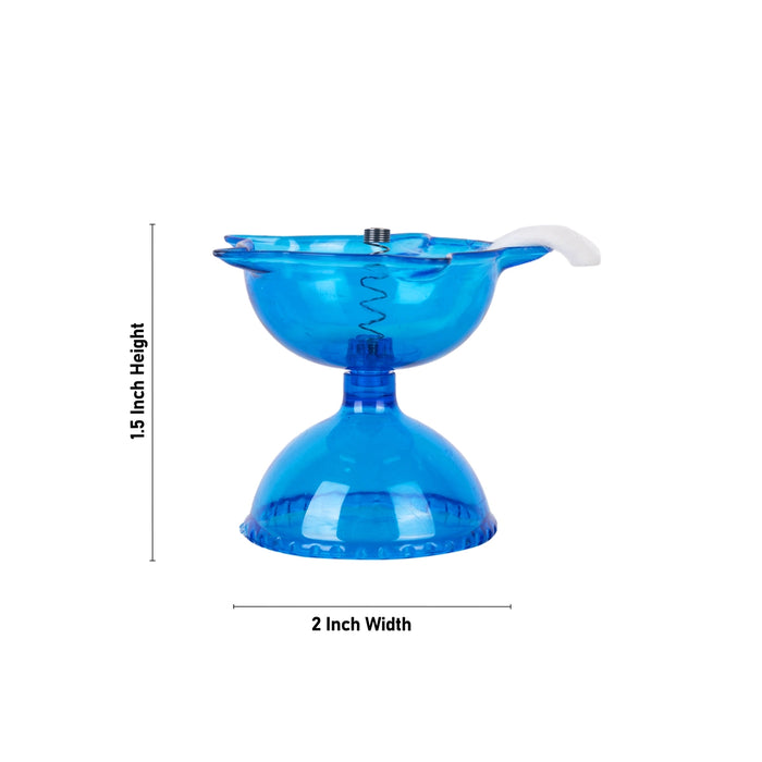 3D Reflection Diya Set - 1.5 x 2 Inches | 4 Pcs/ Plastic Lamp/ 3D Diyas/ Decorative Lamp/ Floating Diya for Home - Decorative Lamp