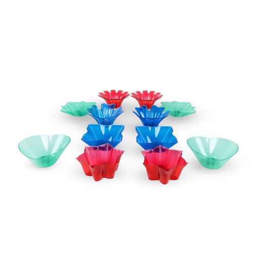 3d Reflection Diya Set - 1 x 2 Inches | 12 Pcs/ Plastic Lamp/ 3d Diyas/ Decorative Diya/ Floating Diya for Home - Decorative Lamp