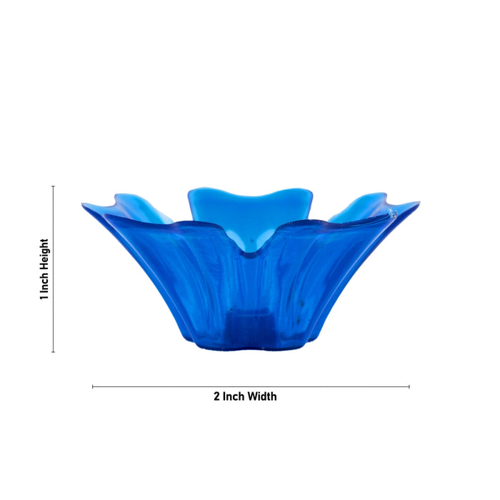 3d Reflection Diya Set - 1 x 2 Inches | 12 Pcs/ Plastic Lamp/ 3d Diyas/ Decorative Diya/ Floating Diya for Home - Decorative Lamp