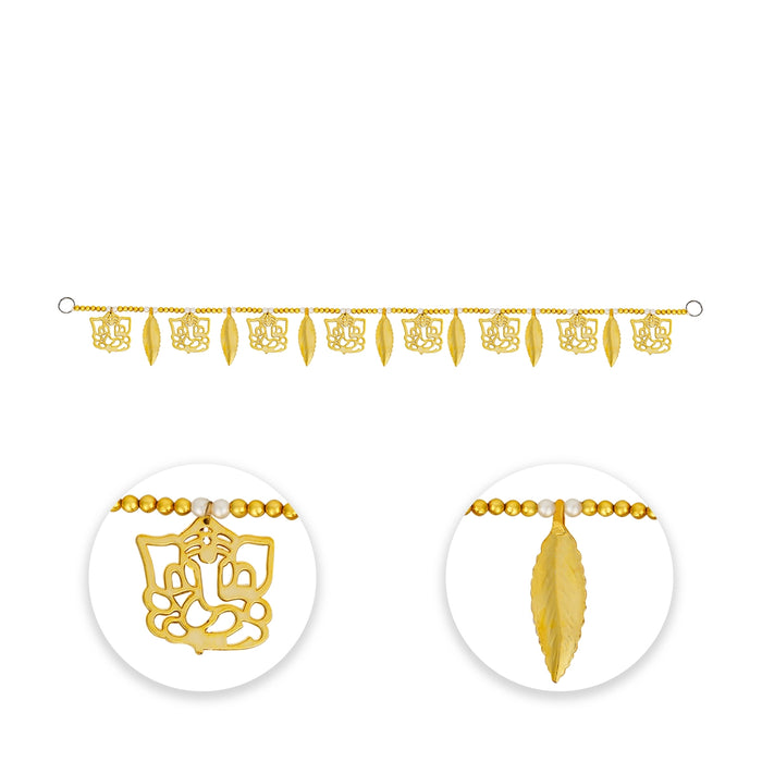 Fancy Toran - 32.5 Inches | Thoran/ Door Hanging Toran/ Leaf With Ganesh Design Bandanwar for Home Decor - Toran