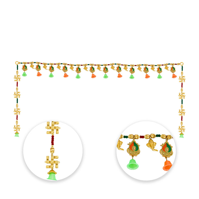 Fancy Toran - 38 Inches | Thoran/ Beads With Ganesh Design Bandanwar/ Artificial Toran for Door Decor - Toran