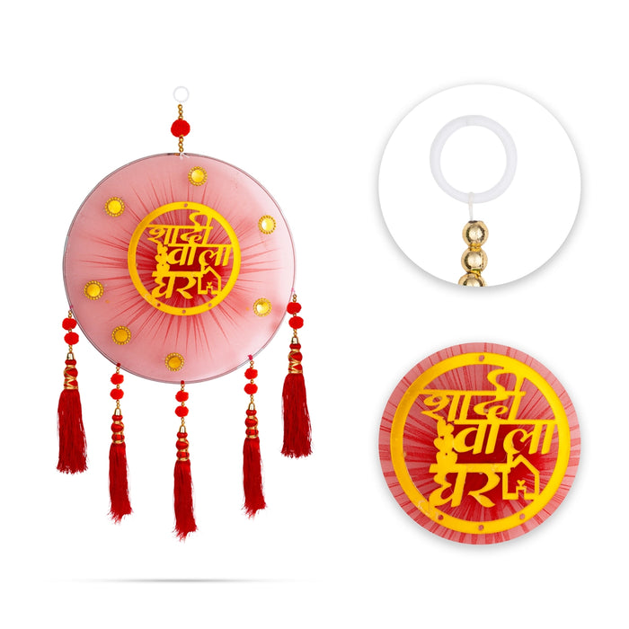 Wall Hanging Set - 27 x 12 Inches | 3 Pcs/ Ladi, Haldi Mehndi Shadi Design Wall Hanger for Living Room - Wall Hanging