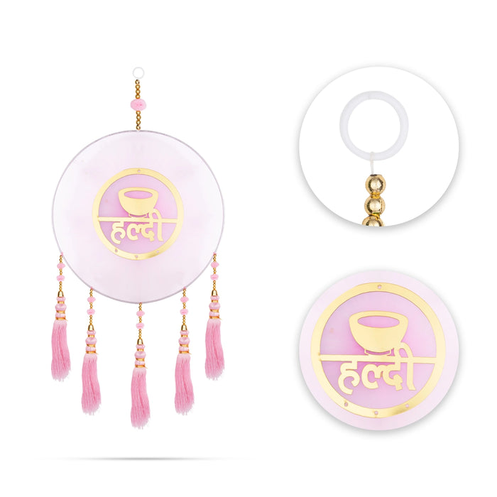 Wall Hanging Set - 27 x 12 Inches | 3 Pcs/ Ladi, Haldi Mehndi Shadi Design Wall Hanger for Living Room - Wall Hanging