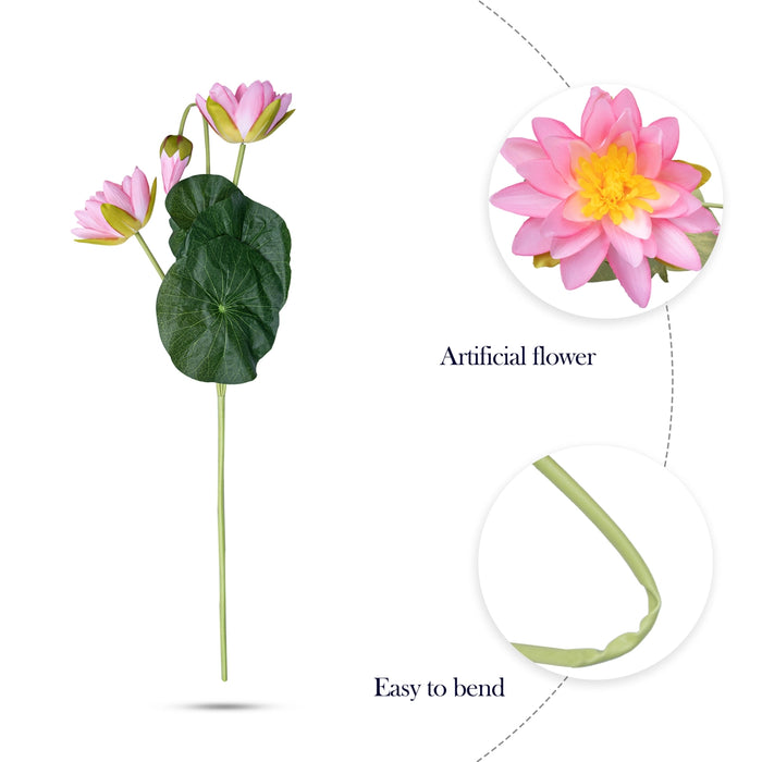 Artificial Flower With Stick - 54 Inches | Lotus Design Fake Flower/ Home Decor/ Wedding Decor - Table Stand Accessories