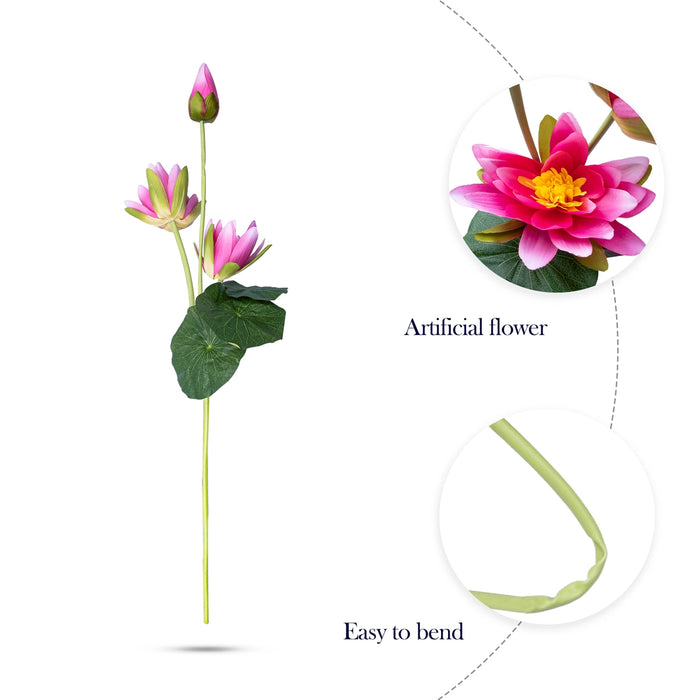 Artificial Flower With Stick - 54 Inches | Lotus Design Fake Flower/ Home Decor/ Wedding Decor - Table Stand Accessories