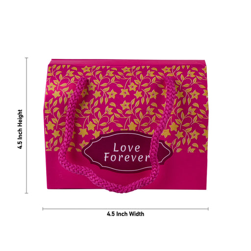 Paper Packing Box With Handle Set - 4.5 x 4.5 x 2.3 Inches | 6 Pcs/ Paper Gift Packages for Wedding - Bags & Pouches